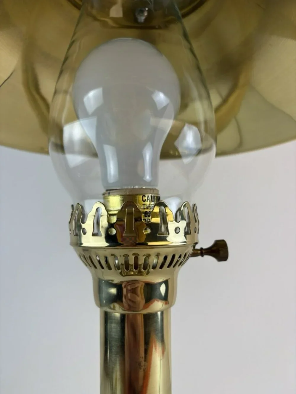 Vintage Brass Paris Istanbul Orient Express Clawfoot Table Lamp, Works, Adj.